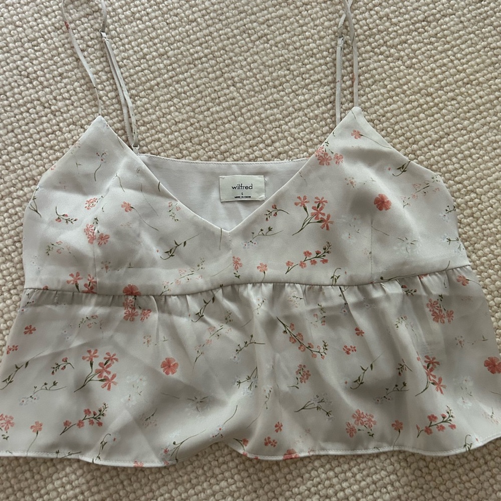 Aritzia Wilfred Floral Cropped Camisole Top